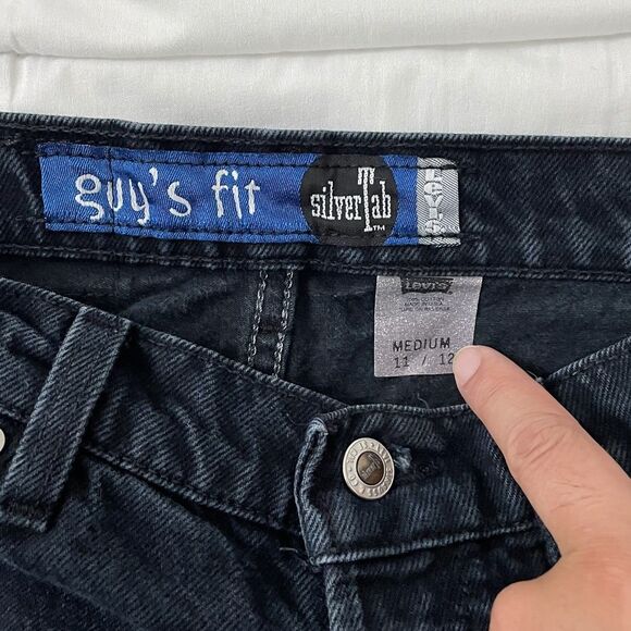 Levi's SilverTab Jeans Womens Medium 11/12 Dark Blue Guys Fit USA Vintage 90s - Picture 2 of 11